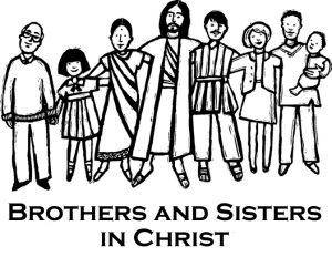 Coloring page: Brothers and Sisters in Christ